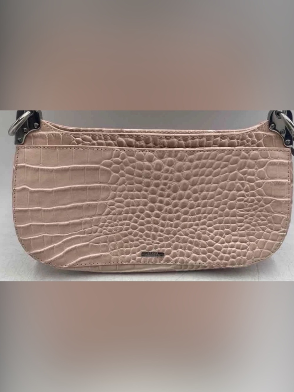 Vince Camuto Croc-Embossed Blush Shoulder Clutch nwt